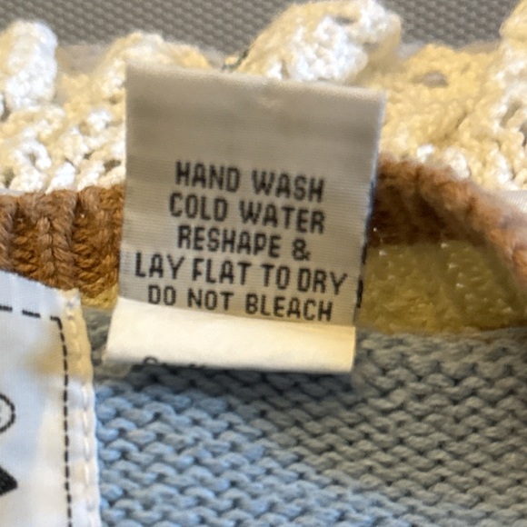 Storybook Knits Blue and Cream Cardigan 3X - Picture 5 of 8